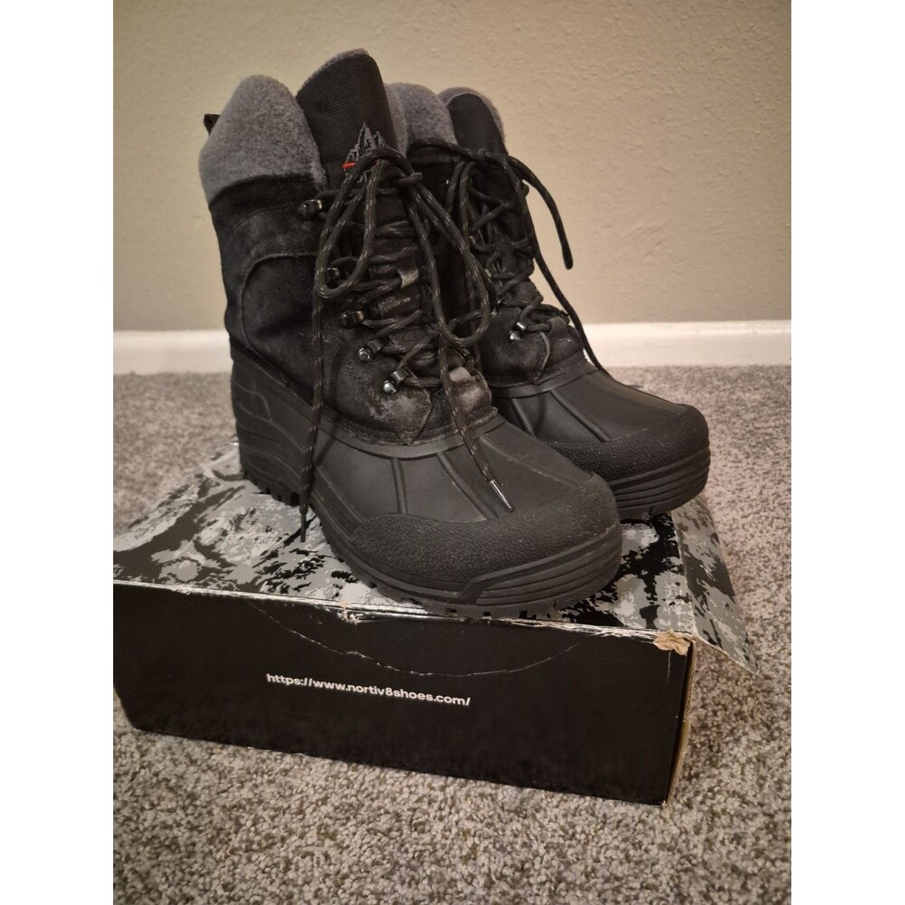 NORTIV 8 Men's Snow Boots Insulated Waterproof Rugged Winter Outdoor Work Boots